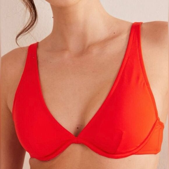 Boden Bright Red Voop Cup Underwire Supportive Bikini Top - Picture 1 of 11